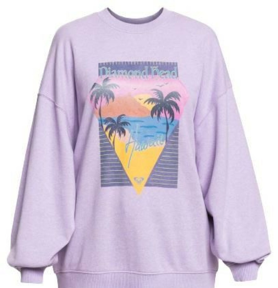 Clothing * | Take Your Place Sweater Women'S Roxy Purple Rose