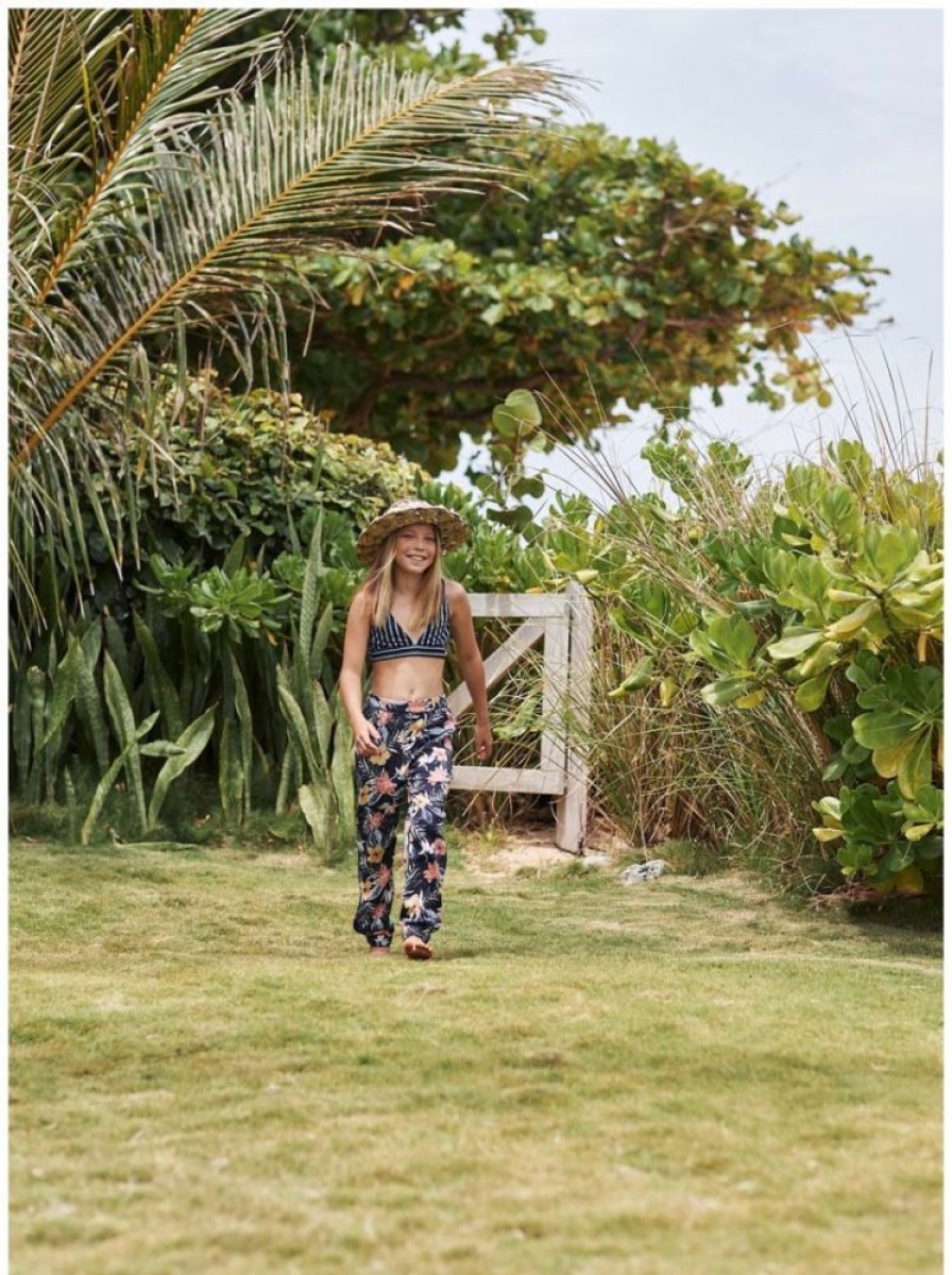 Clothing * | Easy Peasy Pant Girl Roxy Anthracite Rg Tropical Breeze