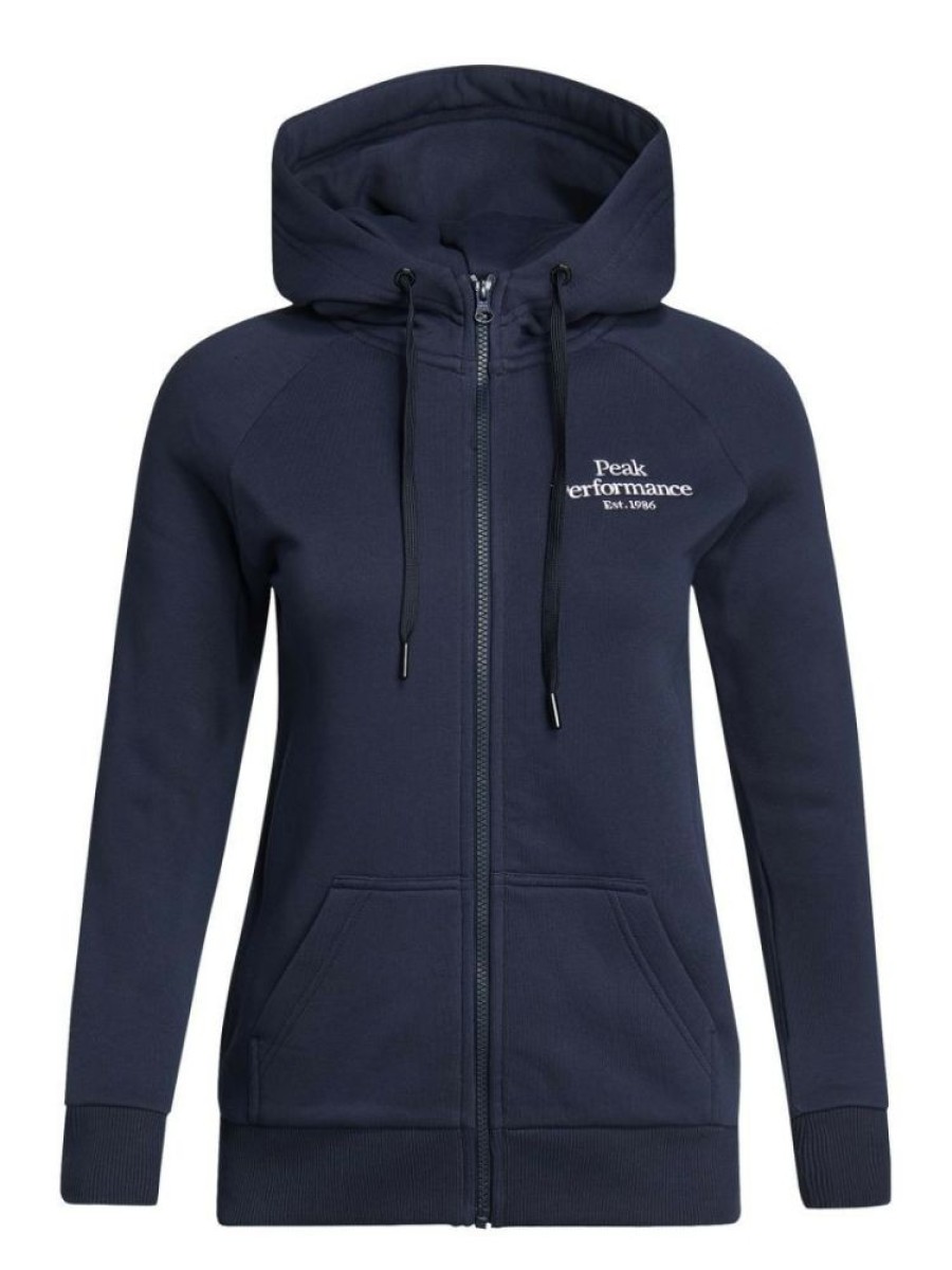 Clothing * | Original Zip Hood Women Peak Performance Blue Shadow