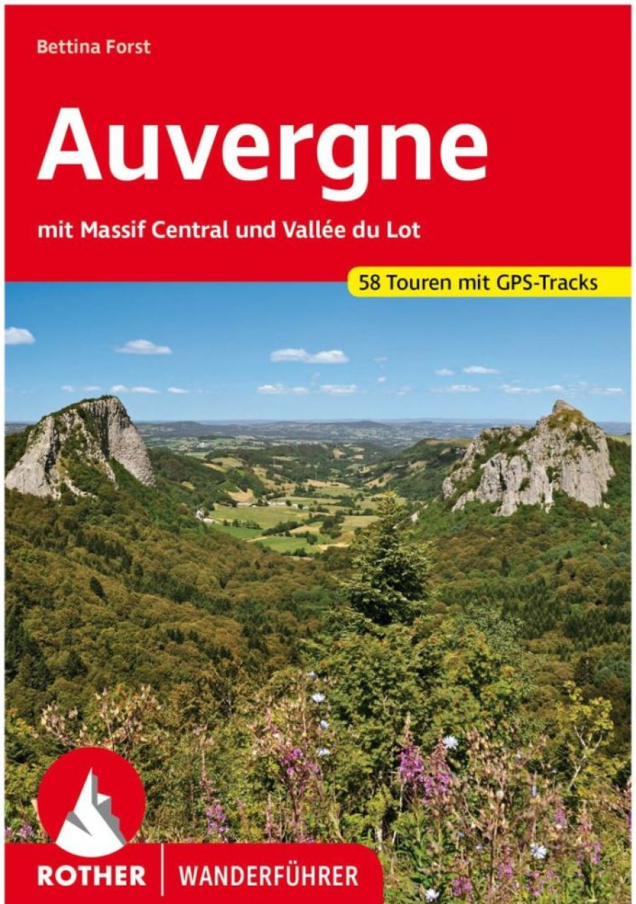 Books * | Auvergne With Massif Central En Vallee Du Lot Walking Guide Rother