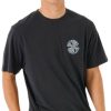 Clothing * | Salt Water Culture Psyche Circles Tee Rip Curl Washed Black