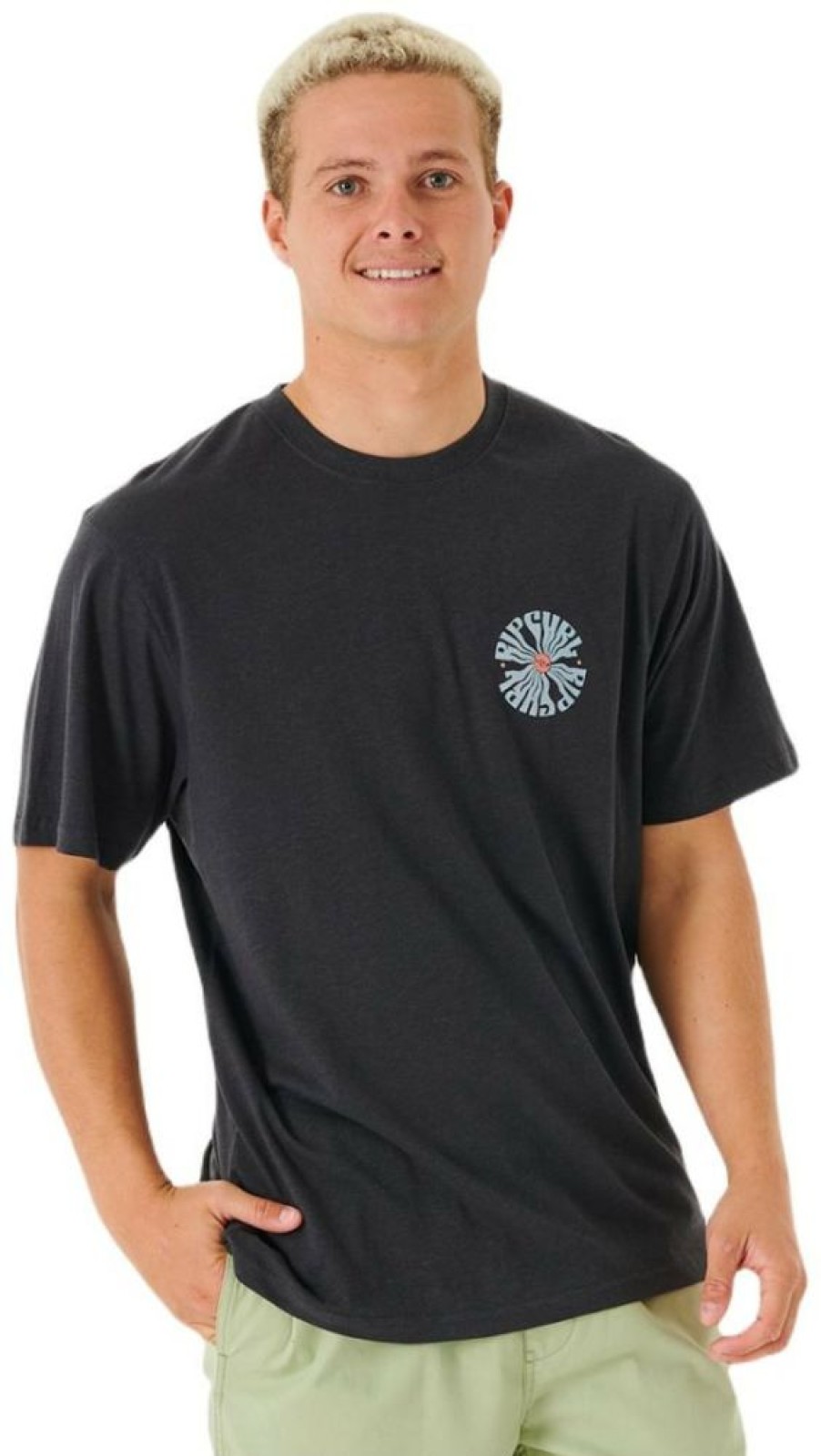 Clothing * | Salt Water Culture Psyche Circles Tee Rip Curl Washed Black