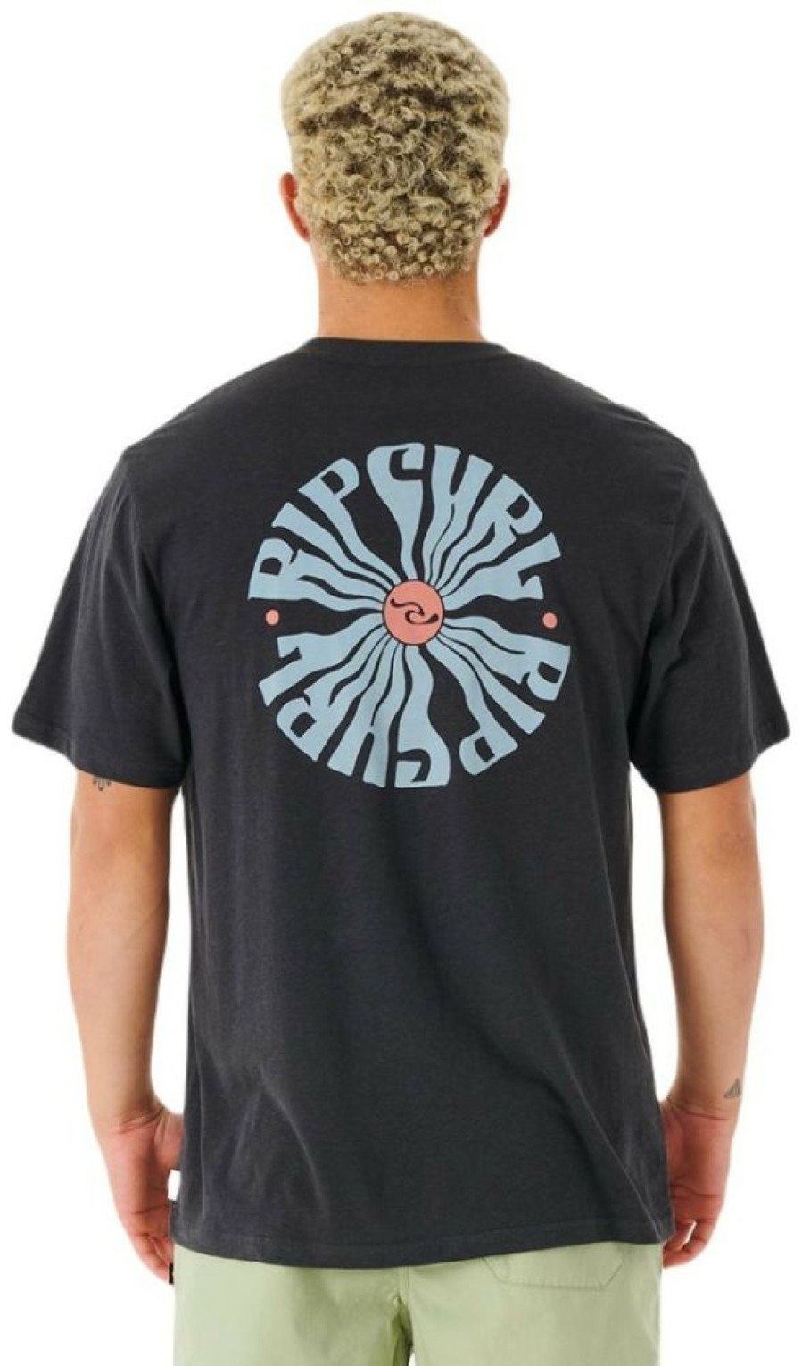 Clothing * | Salt Water Culture Psyche Circles Tee Rip Curl Washed Black