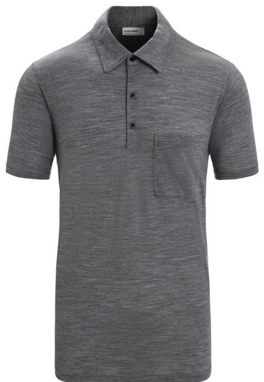 Clothing * | Drayden Short Sleeve Polo Icebreaker Gritstone Heather 0041