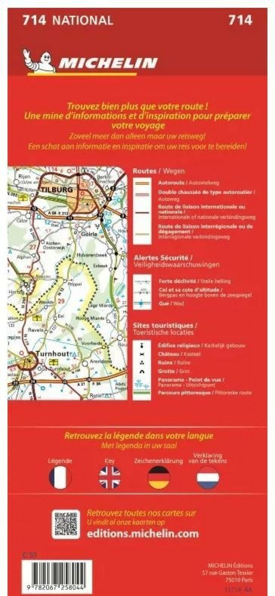 Books * | Road Map Geographical Map 714 Benelux 2023 Michelin